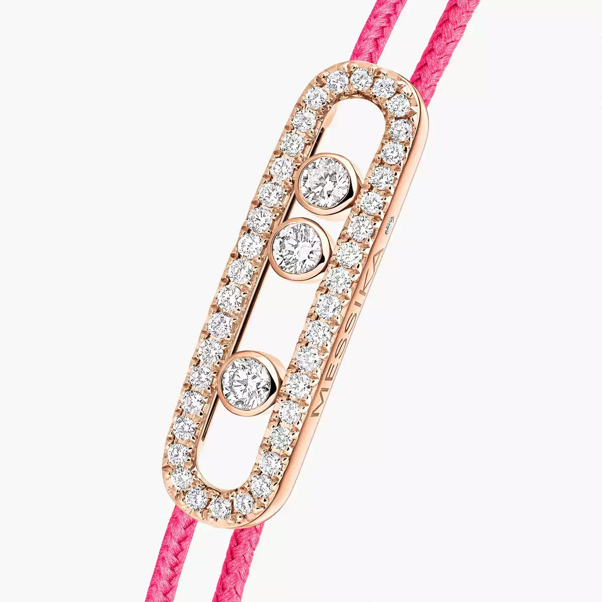 [OAK JURI]Messika Care(s) pink cord pavé bracelet