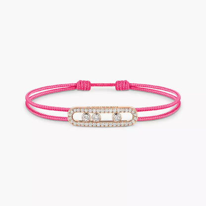 [OAK JURI]Messika Care(s) pink cord pavé bracelet