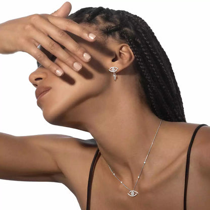 [OAK JURI]Pave_ Diamond Necklace Lucky Eye