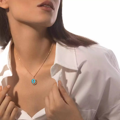 [OAK JURI]Lucky Move Diamond Necklace in Rose Gold and White Mother-of-Pearl