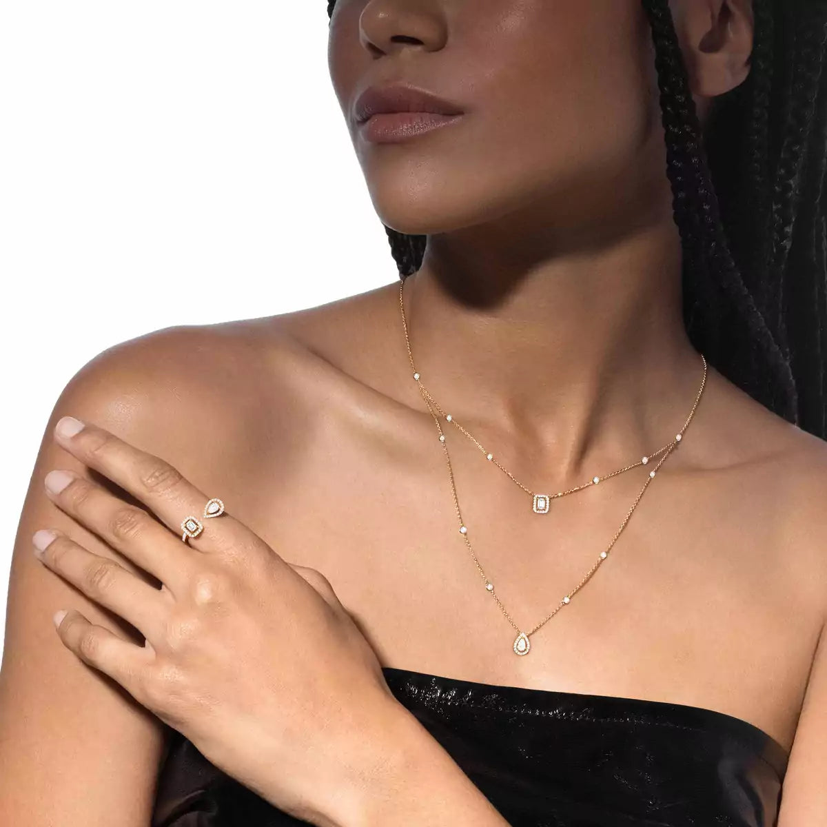 [OAK JURI]Diamond Necklace My Twin 2 Rows