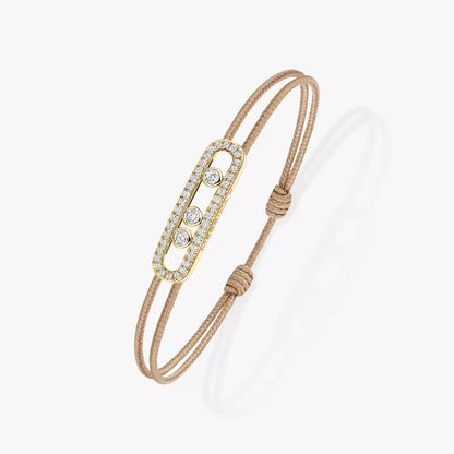 [OAK JURI]Messika Care(s) pink cord pavé bracelet