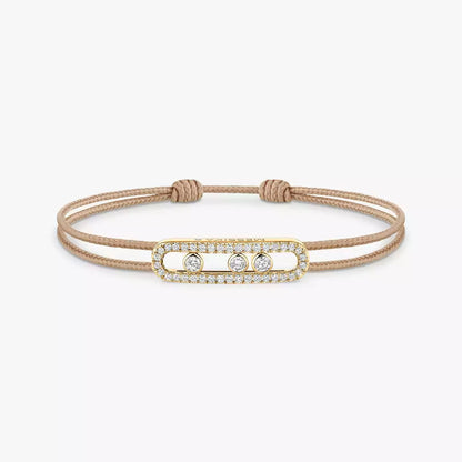 [OAK JURI]Messika Care(s) pink cord pavé bracelet