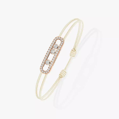 [OAK JURI]Messika Care(s) pink cord pavé bracelet