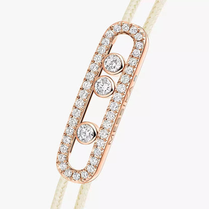 [OAK JURI]Messika Care(s) pink cord pavé bracelet