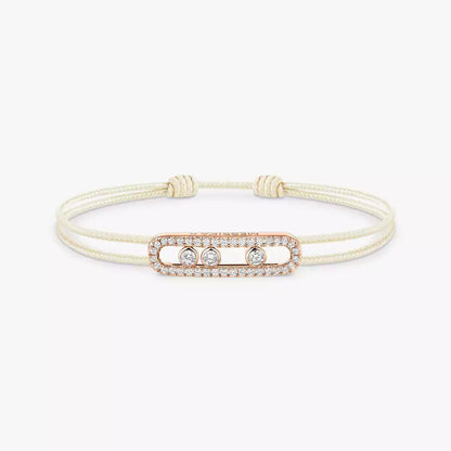 [OAK JURI]Messika Care(s) pink cord pavé bracelet