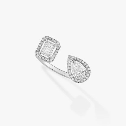 [OAK JURI]MY TWIN TOI & MOI SILVER DIAMOND RING