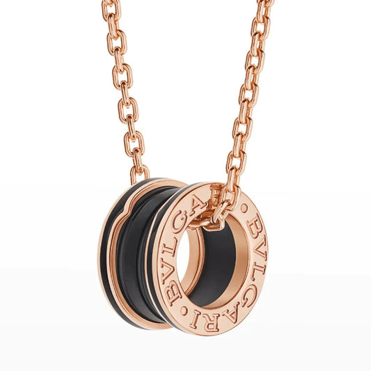 [OAK JURI]ZERO 1 BLACK CERAMIC PINK GOLD NECKLACE