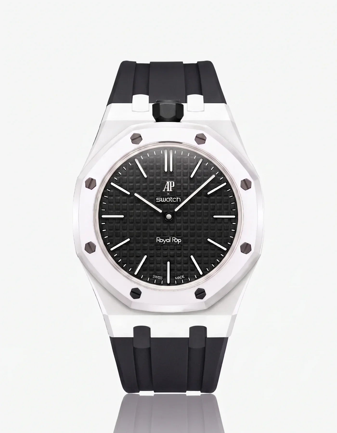 Silicone Strap & Bioceramic Case Royal Pop Ocho Negro(Customize  Colors)