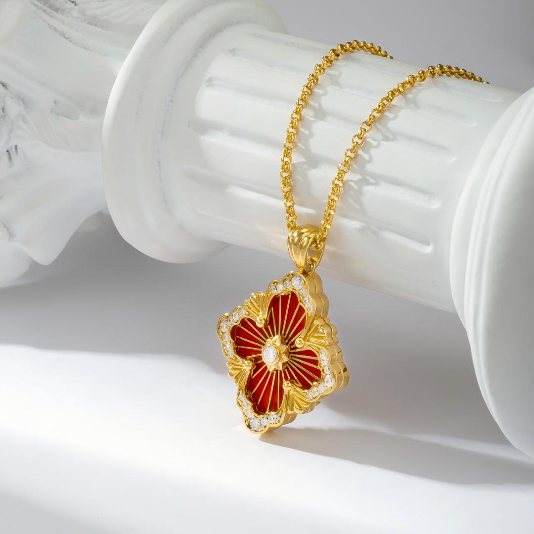 [OAK JURI]OPERA TULLE ENAMEL NECKLACE