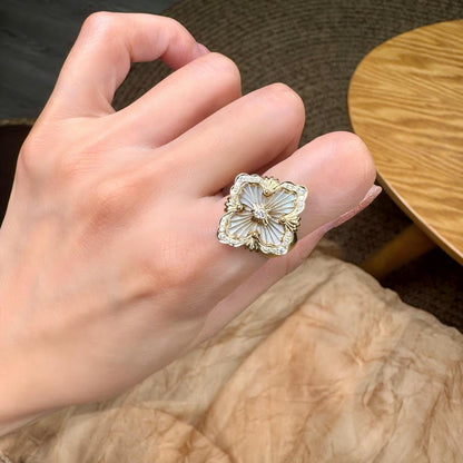 [OAK JURI]OPERA TULLE  RING WITH  ENAMEL BACKGROUND