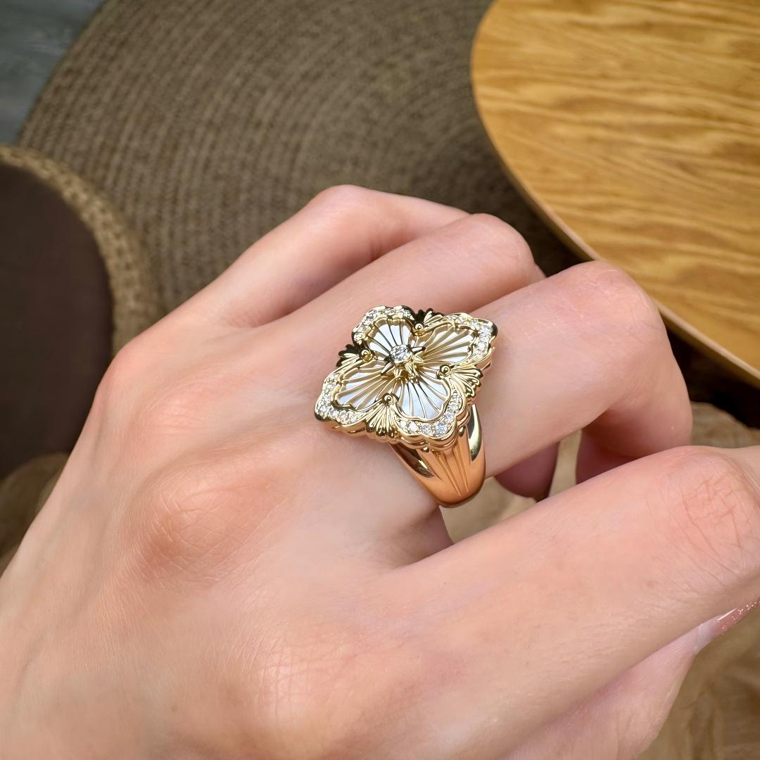 [OAK JURI]OPERA TULLE  RING WITH  ENAMEL BACKGROUND