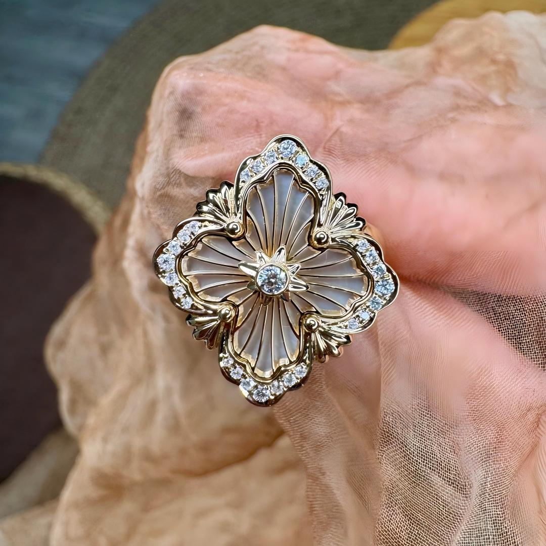 [OAK JURI]OPERA TULLE  RING WITH  ENAMEL BACKGROUND