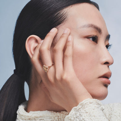 [OAK JURI]OPERA TULLE  RING WITH  ENAMEL BACKGROUND