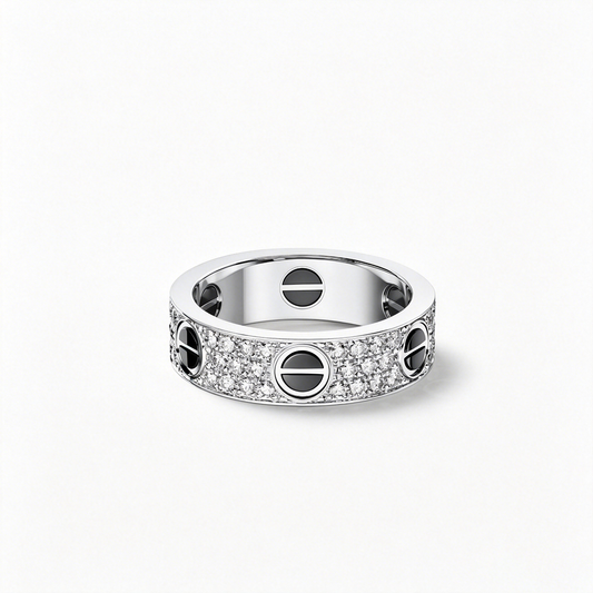 [OAK JURI]LOVE RING 5.5MM DIAMONDS PAVED CERAMIC