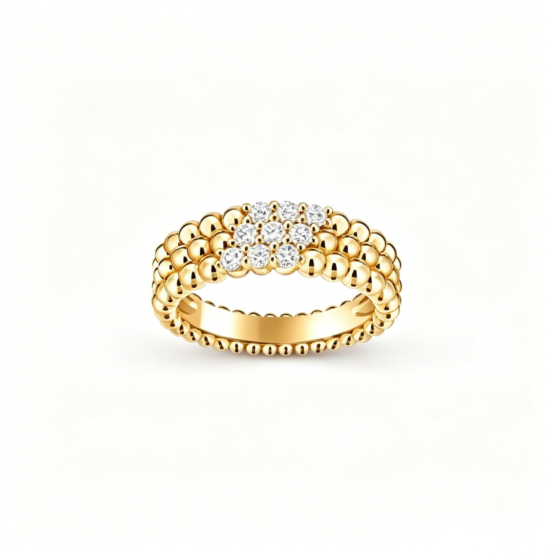 [OAK JURI] THREE-ROW DIAMOND RING