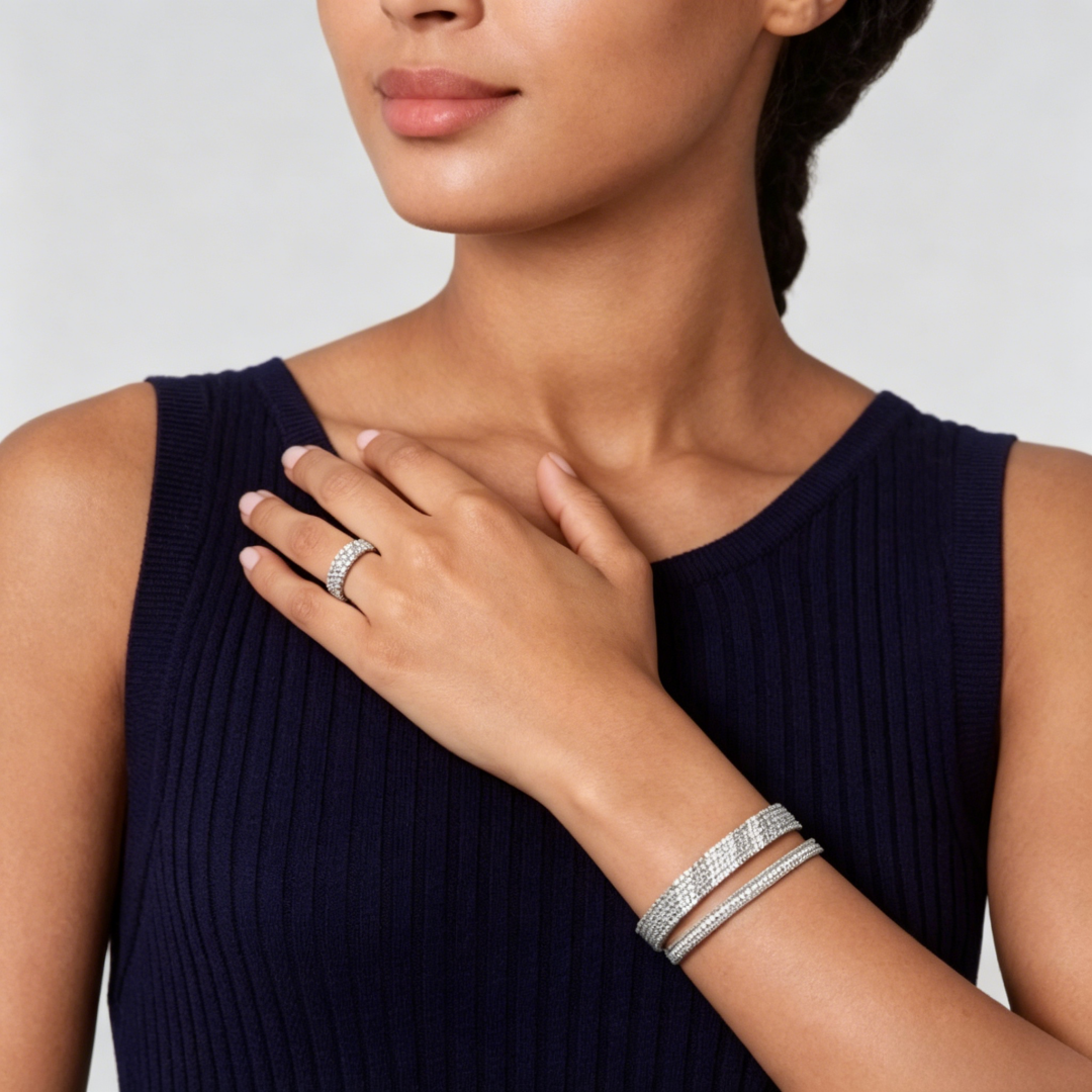 [OAK JURI] THREE-ROW DIAMOND RING