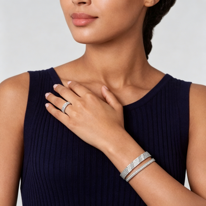 [OAK JURI] THREE-ROW DIAMOND RING