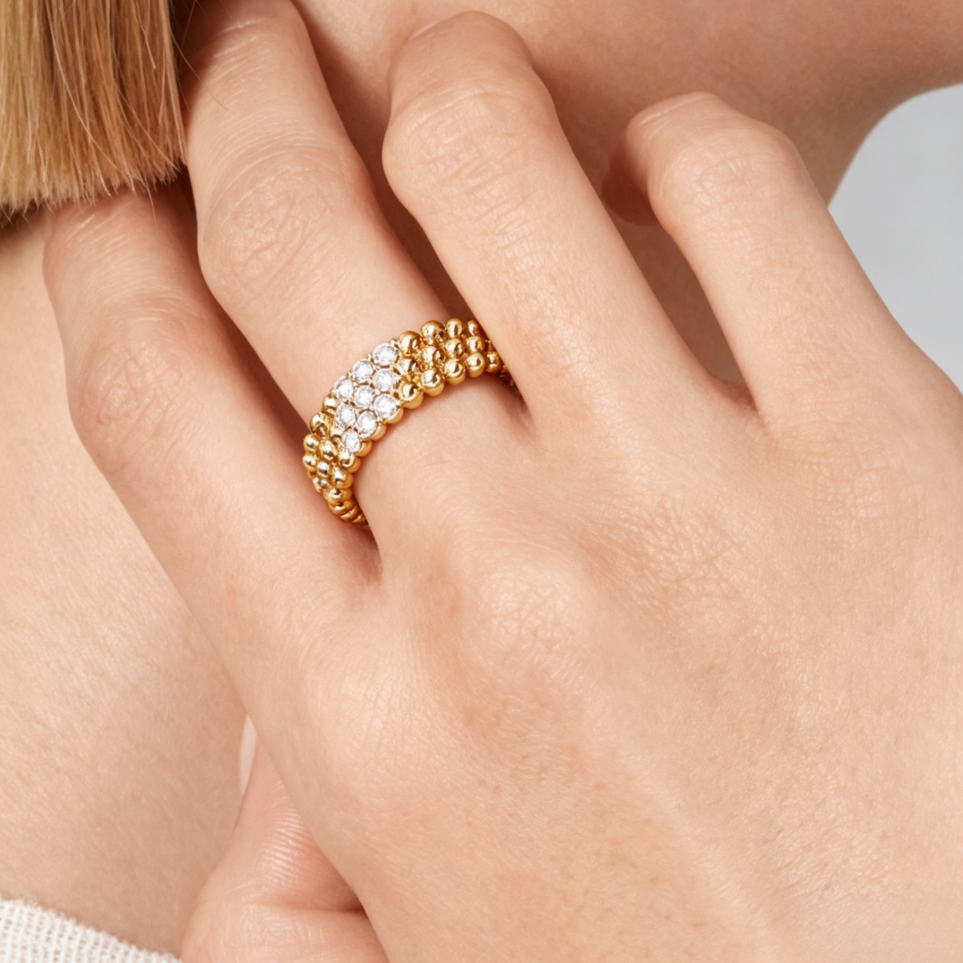 [OAK JURI] THREE-ROW DIAMOND RING