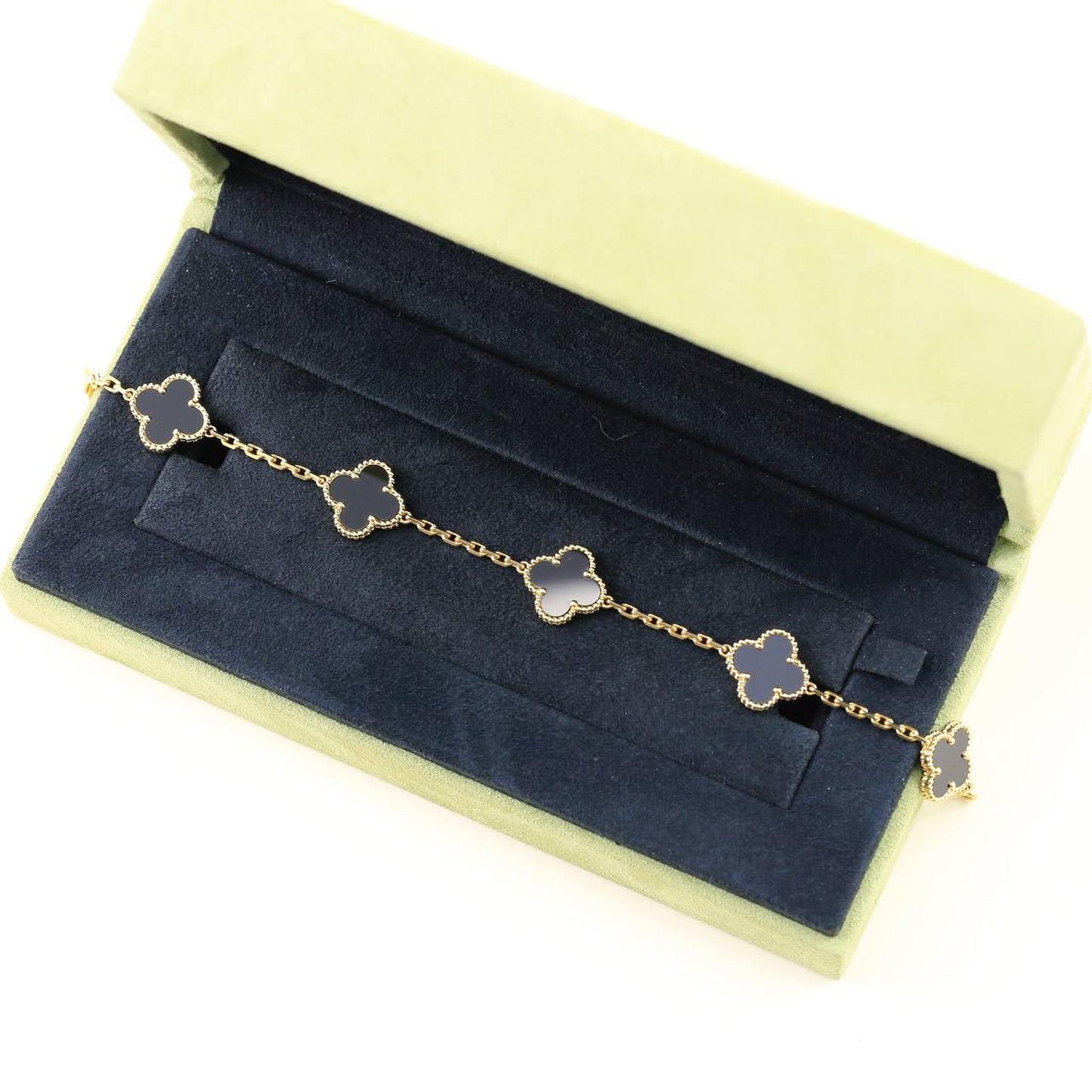 [OAK JURI]CLOVER  5 MOTIFS BLACK ONYX BRACELET