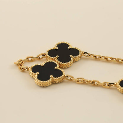 [OAK JURI]CLOVER  5 MOTIFS BLACK ONYX BRACELET