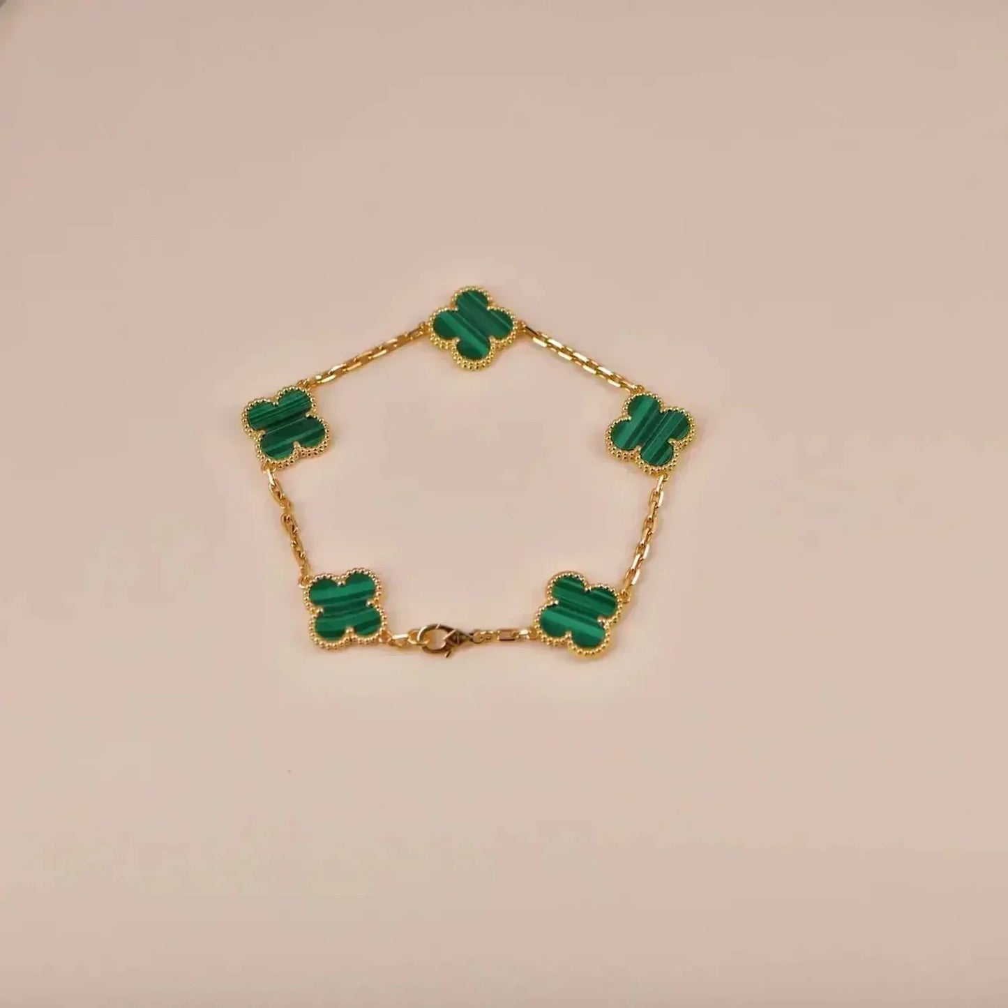 [OAK JURI] CLOVER 5 MOTIF MALACHITE BRACELET COLLECTION