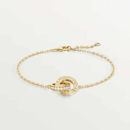 [OAK JURI]LOVE DOUBLE RING FULL DIAMOND BRACELET