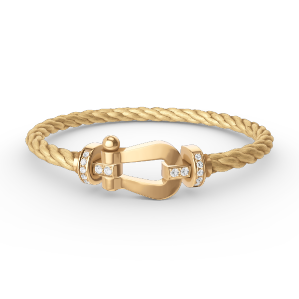 [OAK JURI]FORCE LARGE HORSESHOE HALF DIAMOND BRACELET GOLD