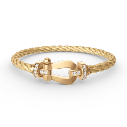 [OAK JURI]FORCE LARGE HORSESHOE HALF DIAMOND BRACELET GOLD
