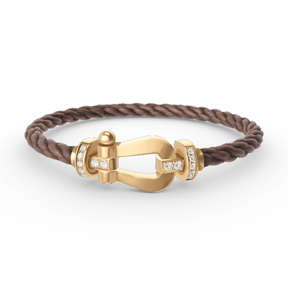 [OAK JURI]FORCE LARGE HORSESHOE HALF DIAMOND BRACELET GOLD
