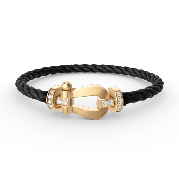 [OAK JURI]FORCE LARGE HORSESHOE HALF DIAMOND BRACELET GOLD