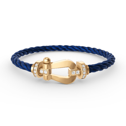 [OAK JURI]FORCE LARGE HORSESHOE HALF DIAMOND BRACELET GOLD