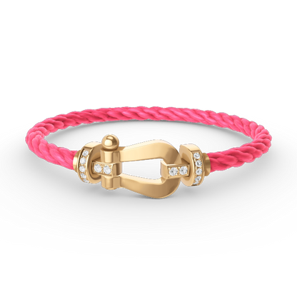 [OAK JURI]FORCE LARGE HORSESHOE HALF DIAMOND BRACELET GOLD