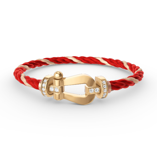 [OAK JURI]FORCE LARGE HORSESHOE HALF DIAMOND BRACELET GOLD