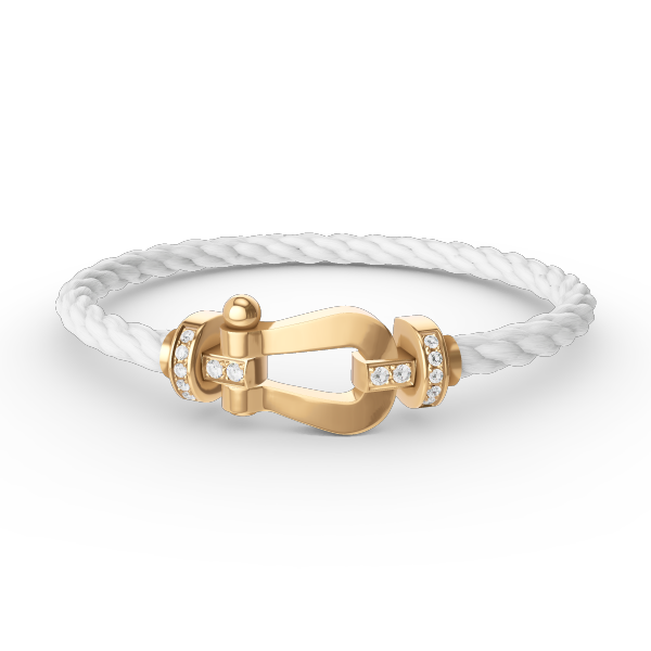 [OAK JURI]FORCE LARGE HORSESHOE HALF DIAMOND BRACELET GOLD