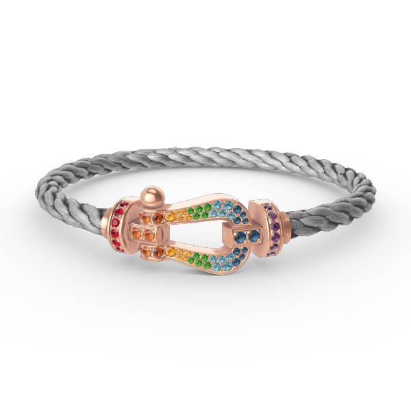 [OAK JURI]FORCE LARGE HORSESHOE  COLORED DIAMOND BRACELET ROSE GOLD