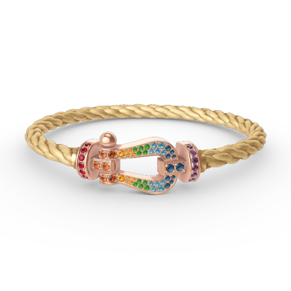 [OAK JURI]FORCE LARGE HORSESHOE  COLORED DIAMOND BRACELET ROSE GOLD