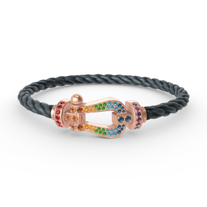 [OAK JURI]FORCE LARGE HORSESHOE  COLORED DIAMOND BRACELET ROSE GOLD