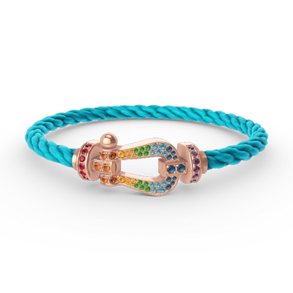 [OAK JURI]FORCE LARGE HORSESHOE  COLORED DIAMOND BRACELET ROSE GOLD