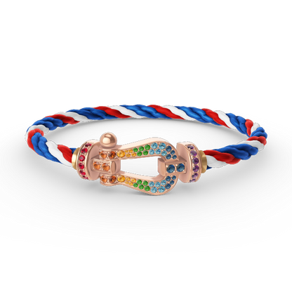 [OAK JURI]FORCE LARGE HORSESHOE  COLORED DIAMOND BRACELET ROSE GOLD