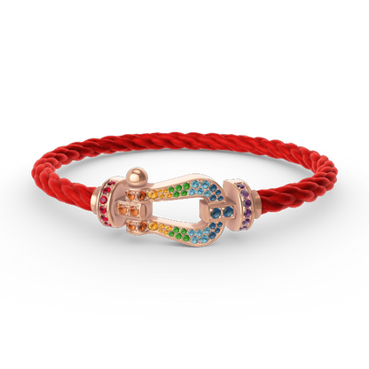 [OAK JURI]FORCE LARGE HORSESHOE  COLORED DIAMOND BRACELET ROSE GOLD