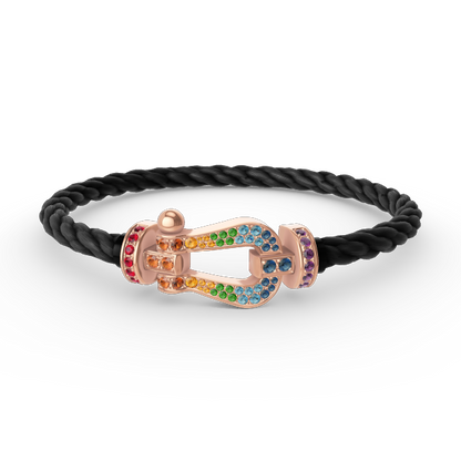 [OAK JURI]FORCE LARGE HORSESHOE  COLORED DIAMOND BRACELET ROSE GOLD