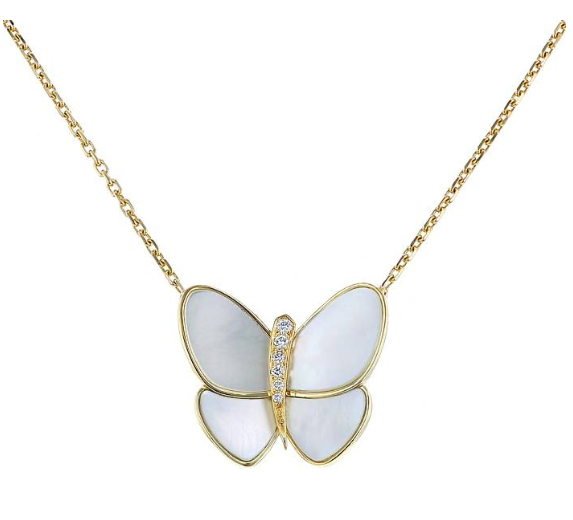 [OAK JURI]BUTTERFLY GOLD MOP DIAMOND NECKLACE