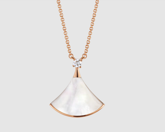 [OAK JURI]DREAM NECKLACE WHITE MOP PINK GOLD 1 DIAMOND