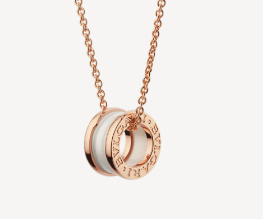 [OAK JURI]ZERO 1 WHITE CERAMIC PINK GOLD NECKLACE