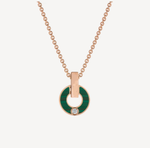 [OAK JURI]GARI NECKLACE PINK GOLD MALACHITE