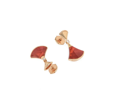 [OAK JURI]DREAM Carnelian PINK GOLD EARRINGS