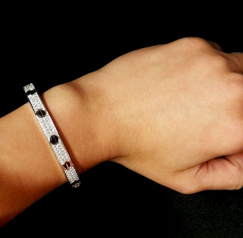 [OAK JURI]LOVE BRACELET 6.1MM DIAMOND-PAVED CERAMIC