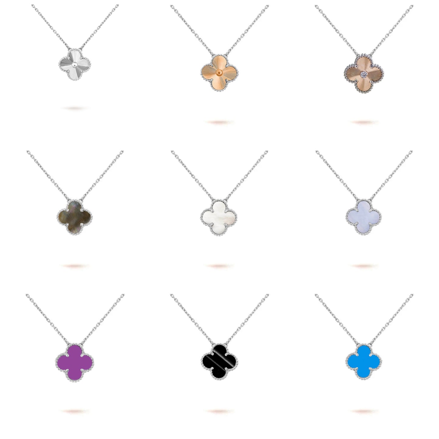 [OAK JURI]CLOVER 15MM NECKLACE SILVER COLLECTION