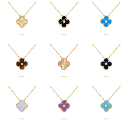[OAK JURI]CLOVER 15MM DIAMOND SINGLE FLOWER NECKLACE COLLECTION